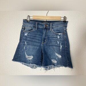 Judy Blue denim shorts distressed Size Small frayed hem